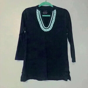 Vineyard Vines Upper Keys Rope Tunic Navy Blue & Mint Size Small